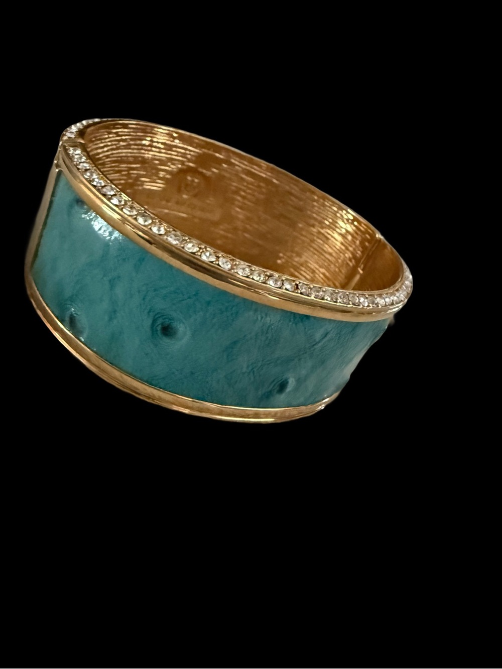 Vintage Joan Rivers Blue Enamel & Crystal Bangle Bracelet - Classics Collection